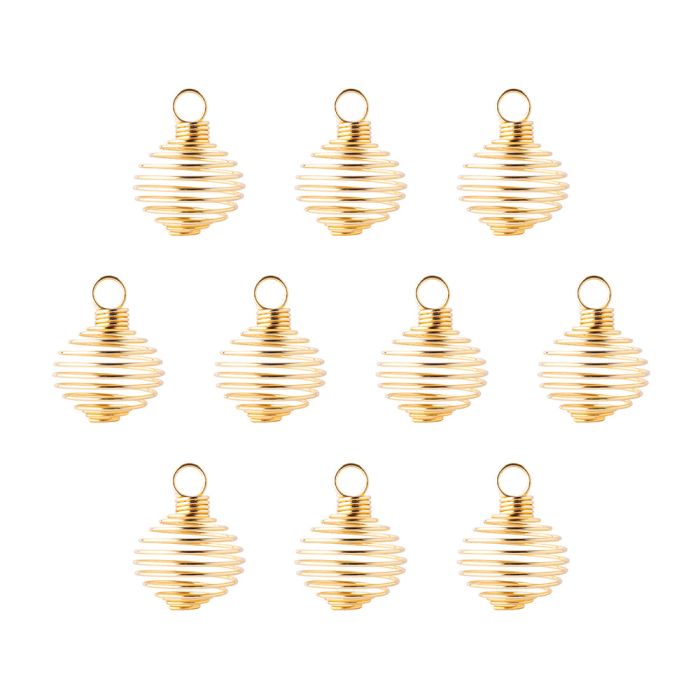 Spiral Pendant Cages Medium, Gold Plated (10pcs) NETT