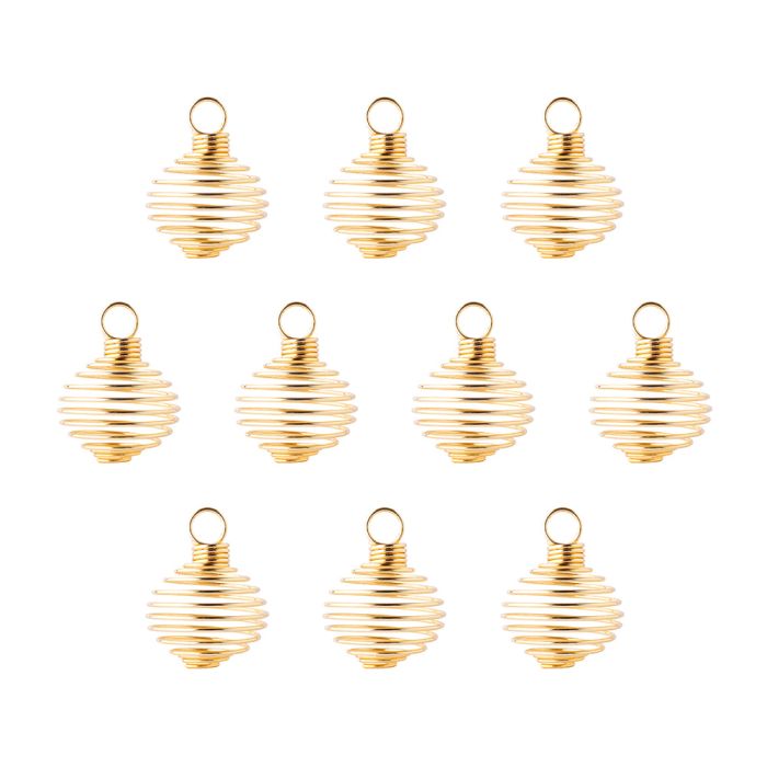 Spiral Pendant Cages Medium, Gold Plated (10pcs) NETT