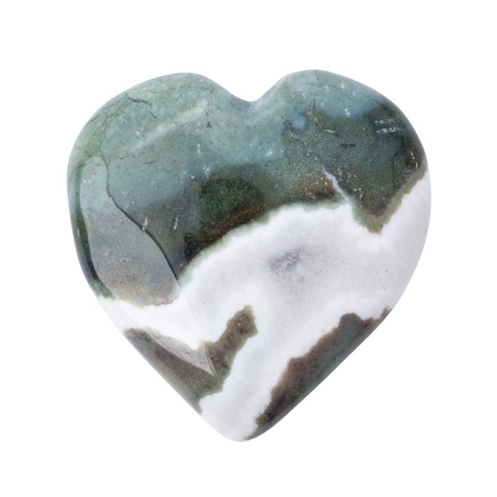 Green Sardonyx Puff Heart 25-30mm (1pc) NETT