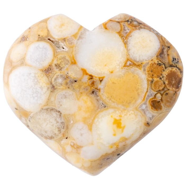 Spotted Agate Puff Heart 25-30mm (1pc) Nett