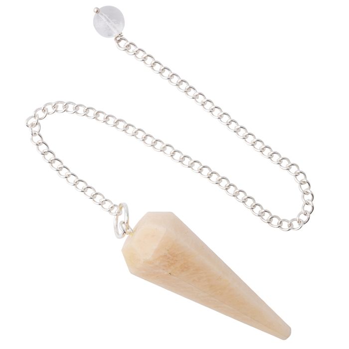 Moonstone Feldspar Pendulum with Chain, India (1pc) Nett