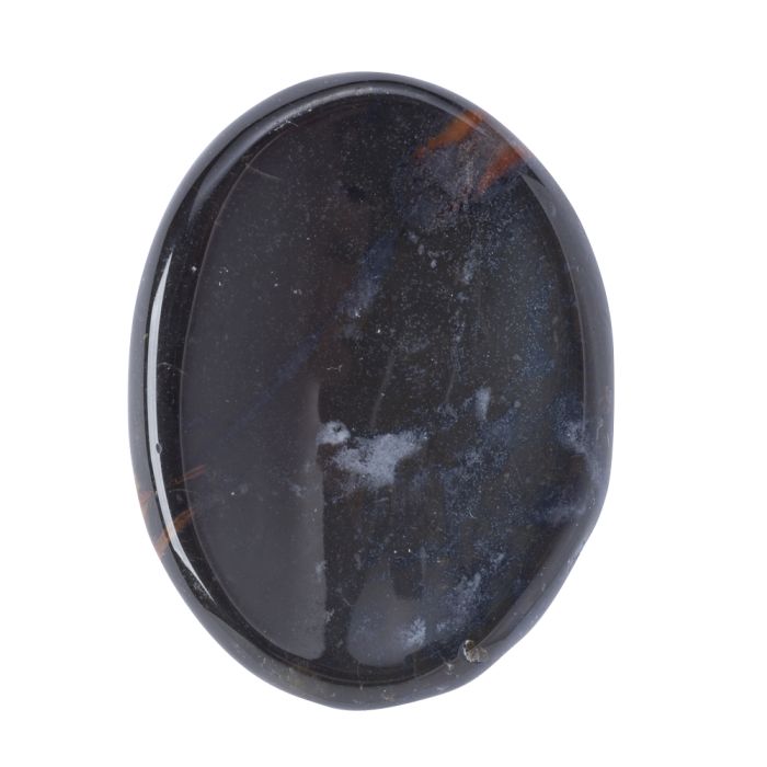 Black Agate Worry Stone, India, approx 30-40mm (1pc) NETT