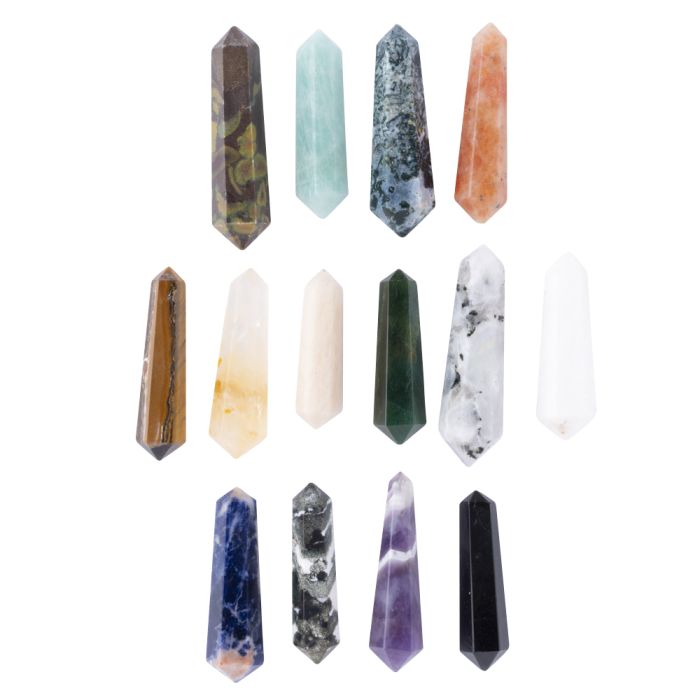 Double Terminated Points Assorted, India  (14pcs) 