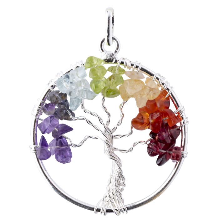 Tree of Life Pendant Chakra Silver Plated, India (1 Piece) NETT