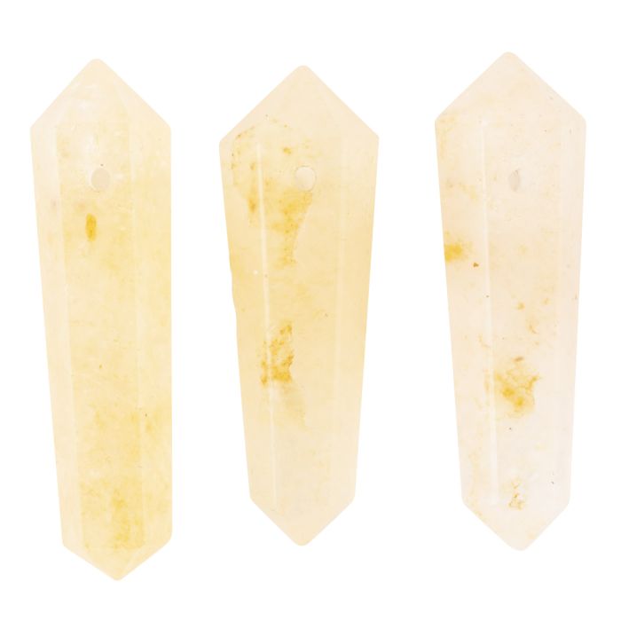 Golden Healer Quartz DT Points with Hole, India (3pcs) NETT