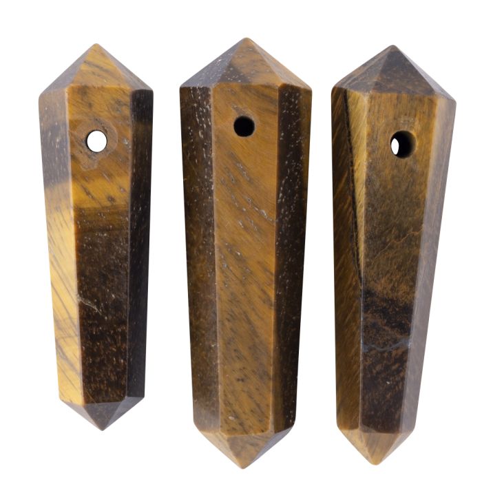 Tigers Eye DT Points with Hole, India (3pcs) NETT