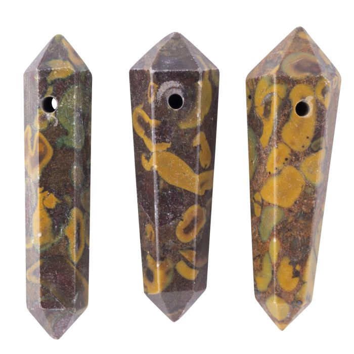 Ajooba Jasper DT Point with Hole, India (3pcs) NETT