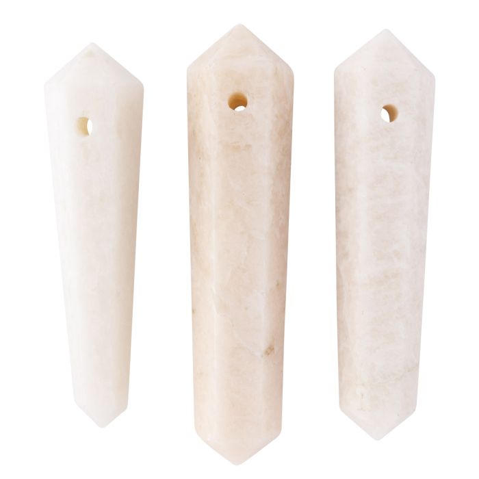 Pink Moonstone DT Point with Hole, India (3pcs) NETT