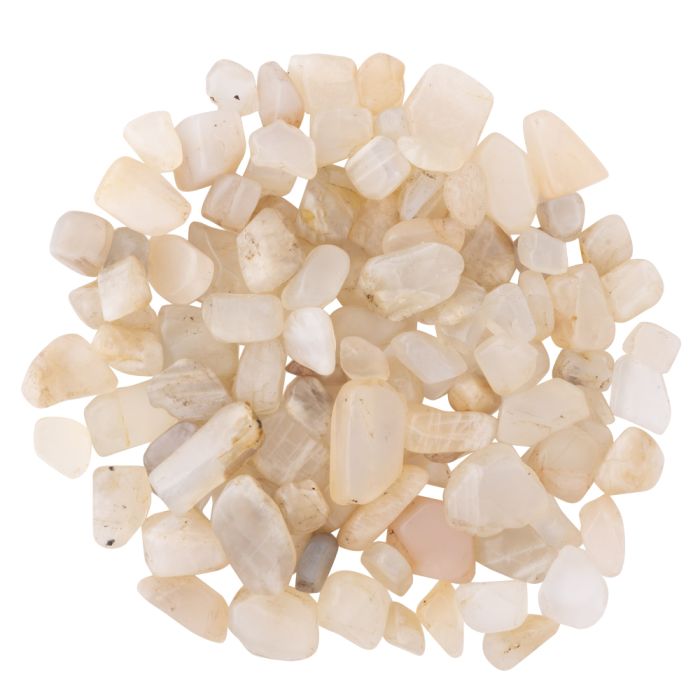 White Moonstone Tumblestone Chips approx. 8-15mm, India (100g) NETT