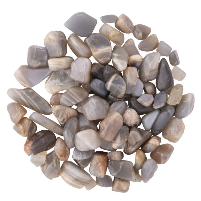 Moonstone Black Tumblestone Chips approx. 8-15mm, India (100g) NETT