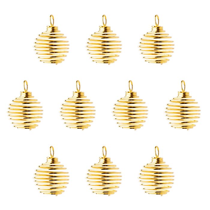 Spiral Cages Small Gold Plated (10pcs) NETT