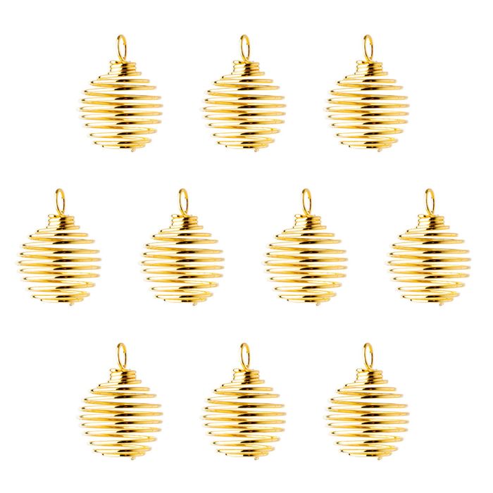 Spiral Cages Small Gold Plated (10pcs) NETT