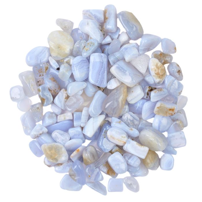 Blue Chalcedony Tumbled Chips 5-8mm, China (100g) NETT