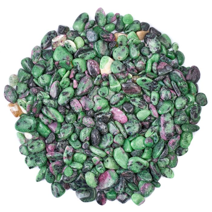 Ruby in Zoisite Tumbled Chips 5-10mm (250g) NETT