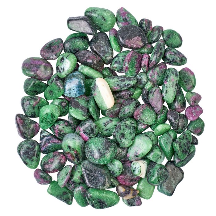 Ruby in Zoisite Tumbled Chips 10-20mm (250g) NETT