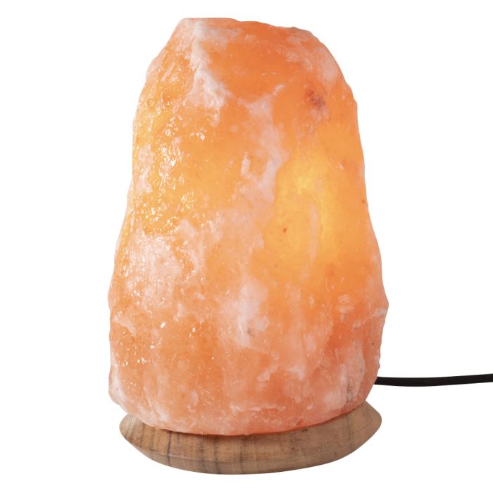 Himalayan Salt Lamp Pink 4-6kg with Wooden Base (Includes UK Electrical Lead & Bulb) (1pc) NETT
