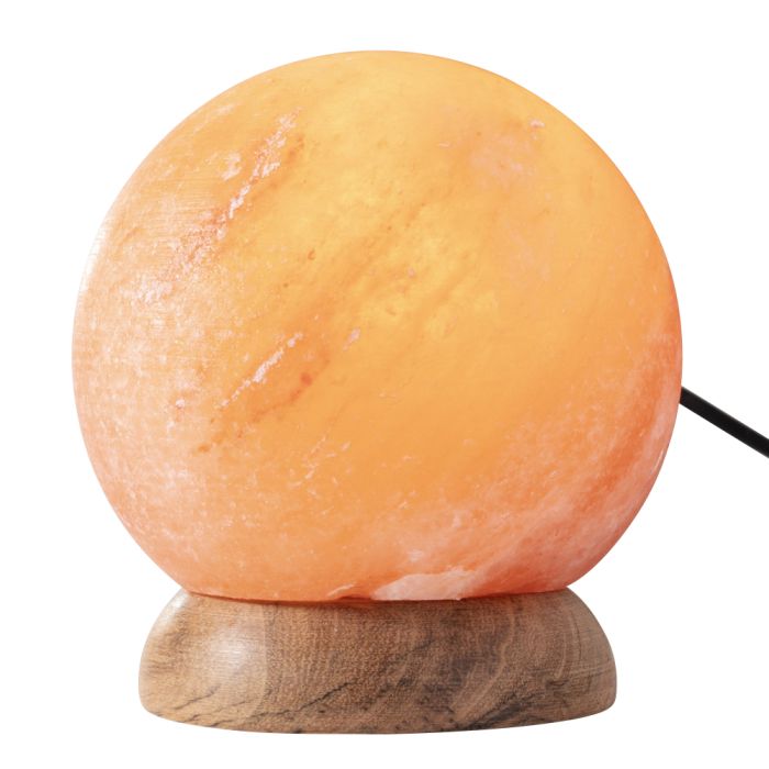 Himalayan Salt Lamp Ball Pink with Wooden Base (Includes UK Electric Lead & Bulb) (1pc) NETT