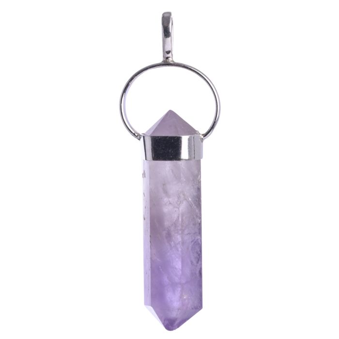 Amethyst Double Terminated 925 Sterling Silver Pendant, Brazil (1pc) NETT