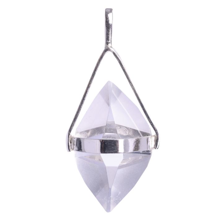 Quartz Crystal 'Herkimer' Pendant 925 Sterling Silver Bail, Brazil (1pc) NETT