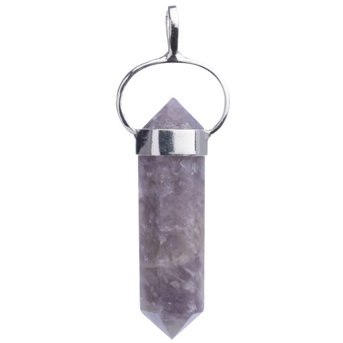 Lepidolite Double Terminated 925 Sterling Silver Pendant, Brazil (1pc) NETT