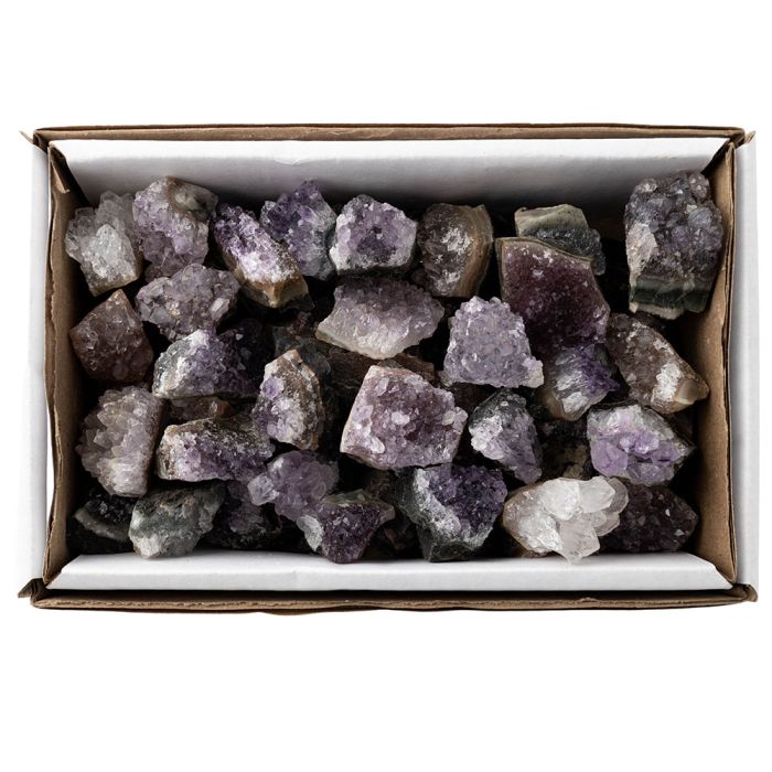 Natural 2nd Grade Amethyst Druze, Brazil (Small Flat approx 1kg) NETT