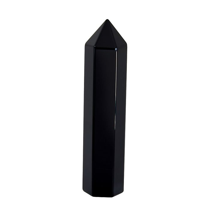 Black Obsidian Polished Point (rough have silver line) 15x30/40mm NETT