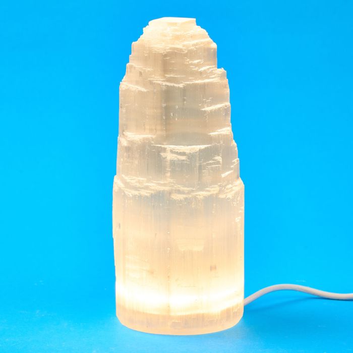 Selenite Mountain Lamp 15cm with USB LED (1pc) NETT