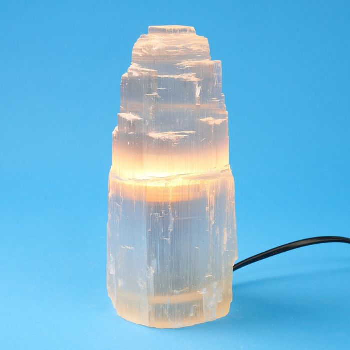 Selenite Mountain Lamp 20cm with UK electrics (1pc)