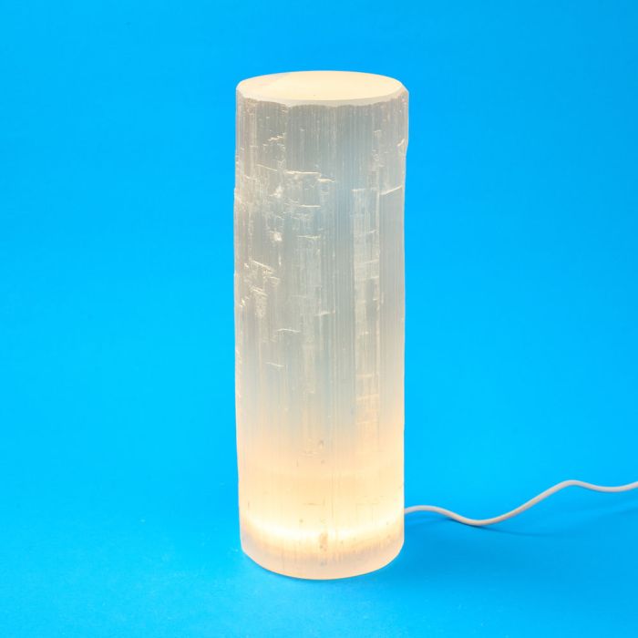 Flat Top Selenite Lamp 25cm with USB LED (1pc) NETT
