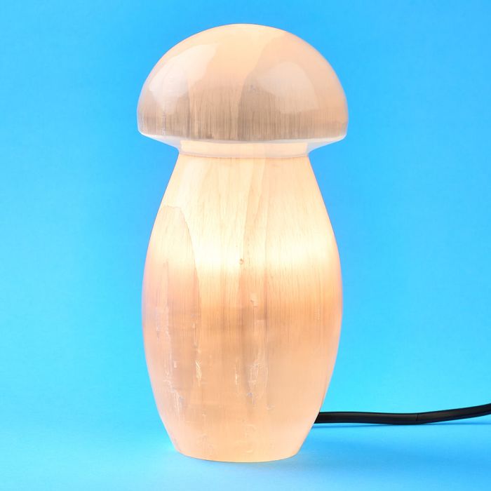 Selenite Mushroom Lamp 20cm, including UK electrics, (1pc)