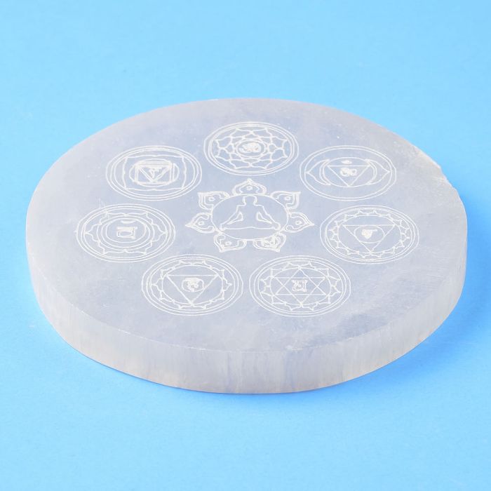 Chakra Selenite Circle, 10cm (1pc)