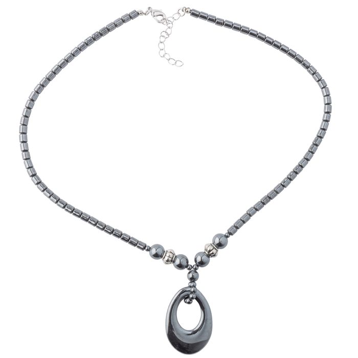 Hematine Oval Necklace 18" Design 3 (1pc) NETT