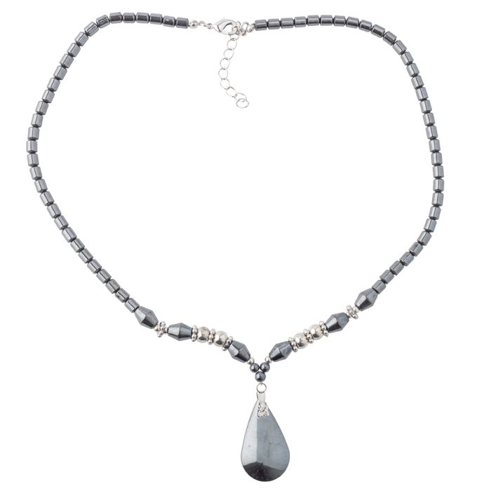 Hematine Teardrop Necklace 18" Design 14 (1pc) NETT