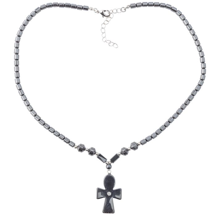 Hematine Cross Necklace 18" Design 17 (1pc) NETT