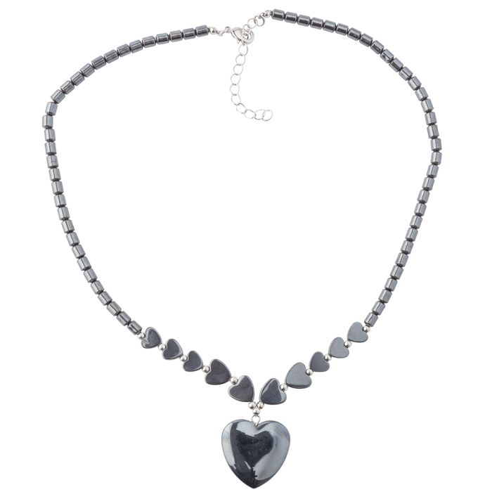 Hematine Hearts Necklace 18" Design 23 (1pc) NETT