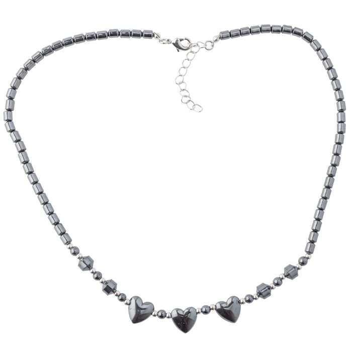 Hematine Hearts Necklace 18" Design 28 (1pc) NETT