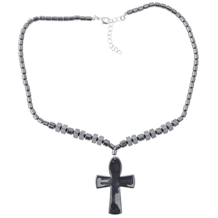 Hematine Cross Necklace 18" Design 33 (1pc) NETT