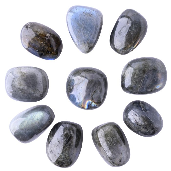 Labradorite 1st Grade Medium Tumble 20-30mm, Madagascar (10pcs) NETT