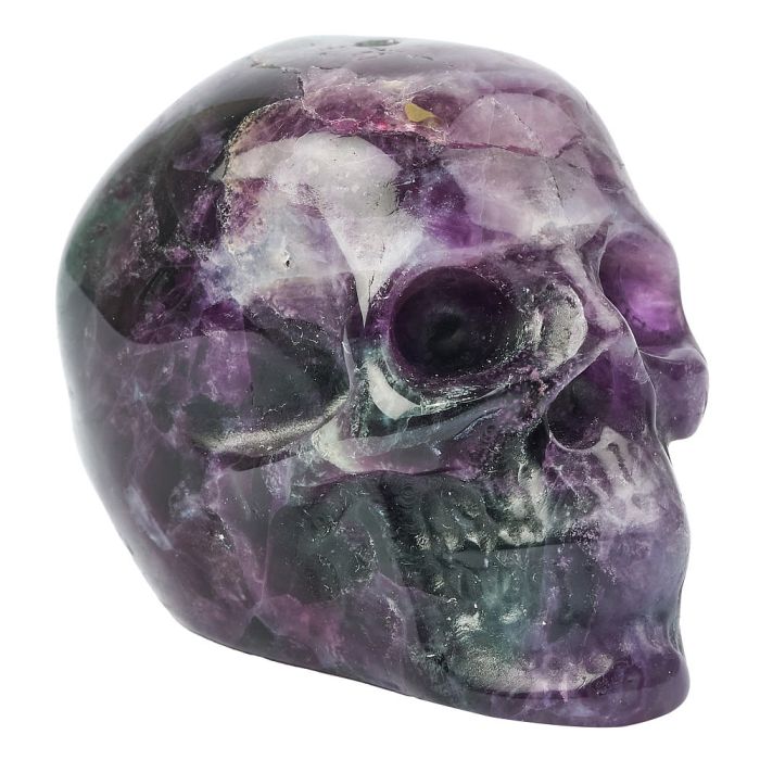 Rainbow Fluorite Skull Incense Holder, approx 50mm (1pc) NFD