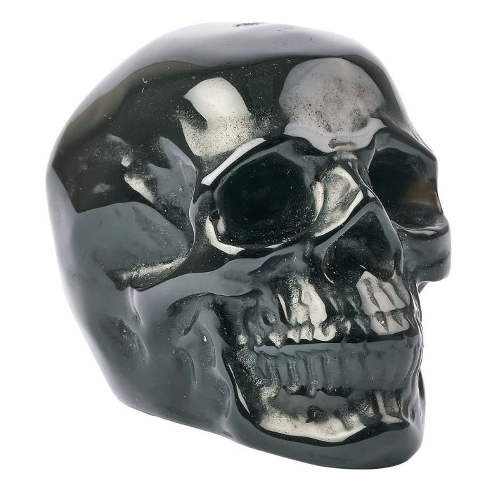 Black Obsidian Skull Incense Holder, approx 50mm  (1pc) NFD