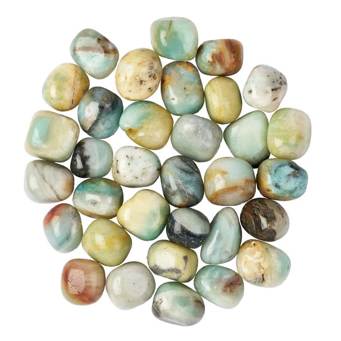 Blue Amazonite Medium Tumblestones, 20-30mm (250g)