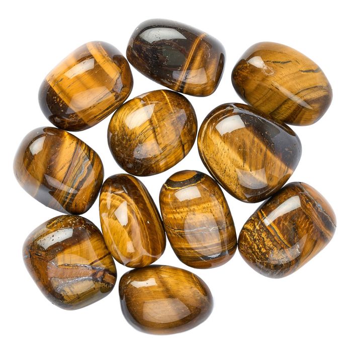 Tiger Eye Gold Medium Tumblestones, 20-30mm (250g) 