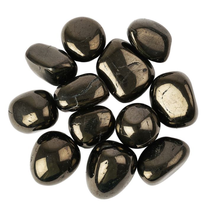 Jet Medium Tumblestones, 20-30mm (100g)