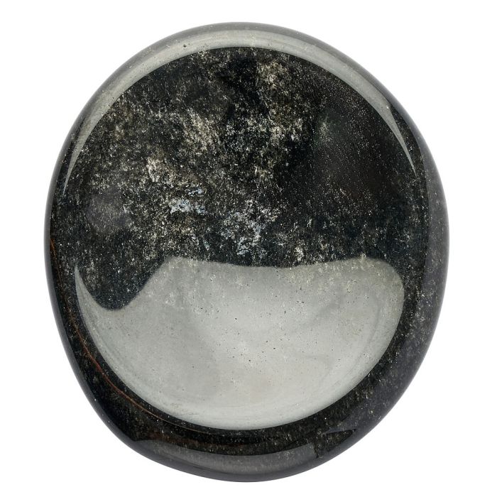 Silver Obsidian Freeform Worry Stone (1pc)