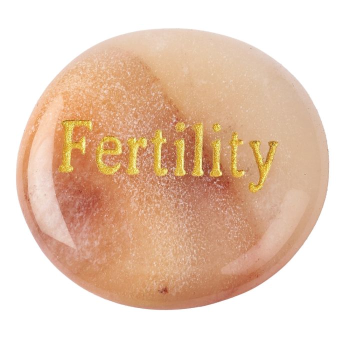 Pink Aventurine Smoothstone with Fertility etching (1pc)