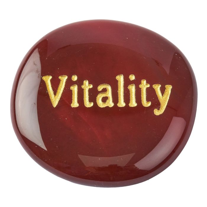 Carnelian Smoothstone with VITALITY etching (1pc)