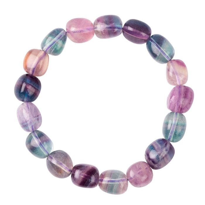 Rainbow Fluorite Tumblestone Bracelet (1pc)