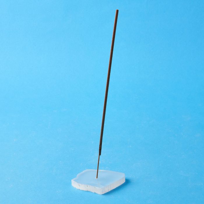 Selenite Natural Edge Slab Incense Holder (1pc) NFD