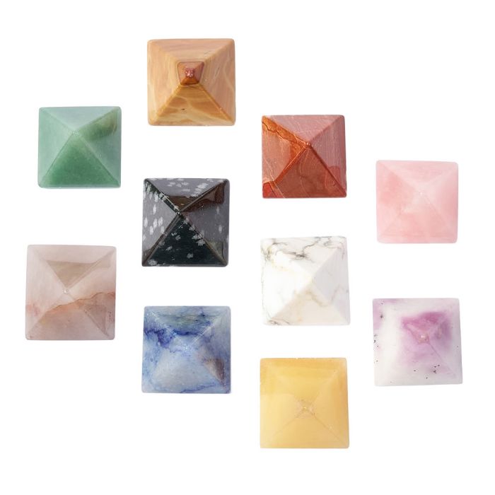 Assorted Stone Pyramid 20/25mm (10pcs)