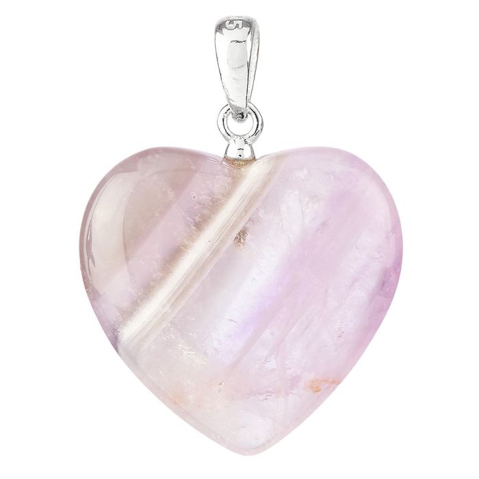 Dream Amethyst Heart Pendant, Sterling Silver, 20mm